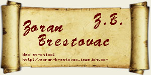 Zoran Brestovac vizit kartica